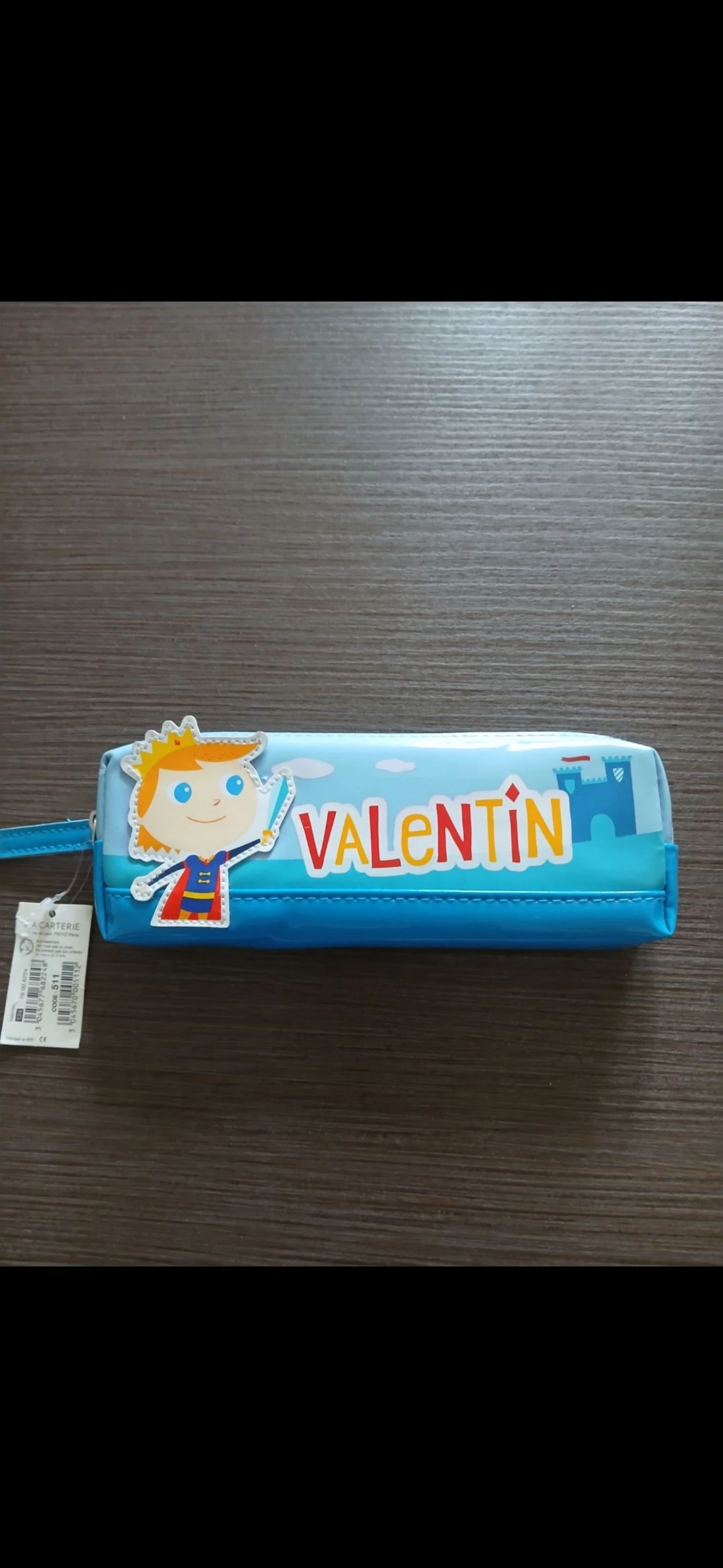 Trousse ecolier garçon prénom Valentin 
